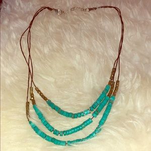 Natural turquoise hand crafted layering necklace